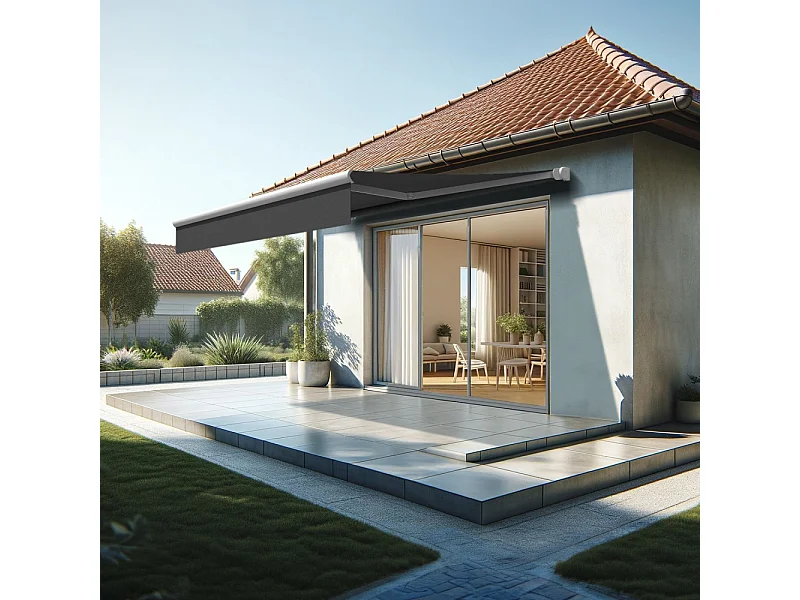 Cancello scorrevole pieno motorizzato L 4000 x H 1542 mm - Bianco brillante RAL9010