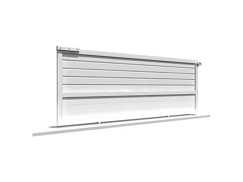 Portail coulissant motorisé mixte L 3500 x H 1750 mm - Blanc satiné RAL9010