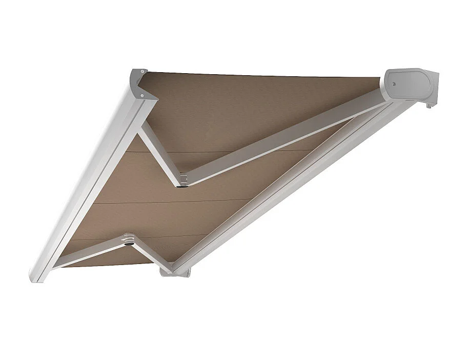 Store banne coffre CINABRE 3,00x2,00 m Manuelle - Blanc - Taupe