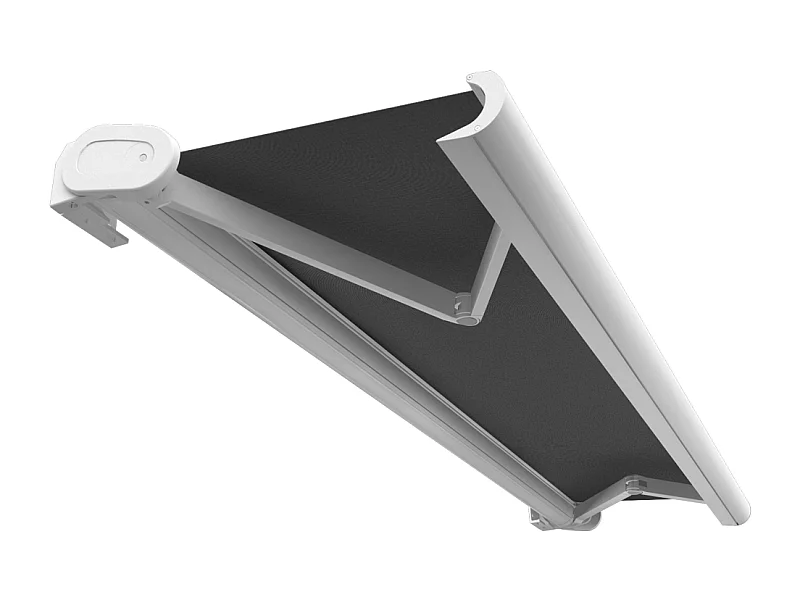 Tenda cassonetto HEVOA 4,00x3,00 m Motorizzato + Emergenza + LED - Bianco - Grigio