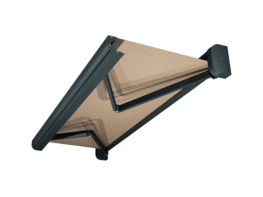Store banne coffre CELESTE 4,00x3,00 m Manuelle - Gris - Taupe