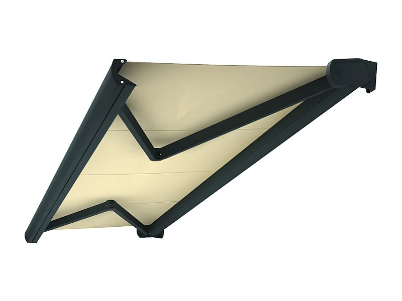 Tenda cassonetto CINABRE 3,00x2,00 m Motorizzato a Telecomando - Grigio - Beige