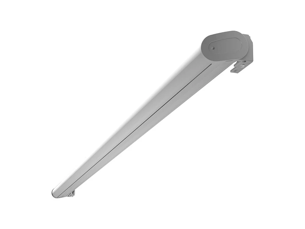 Store banne coffre HEVOA 4,10x3,50 m Manuelle - Blanc - Gris