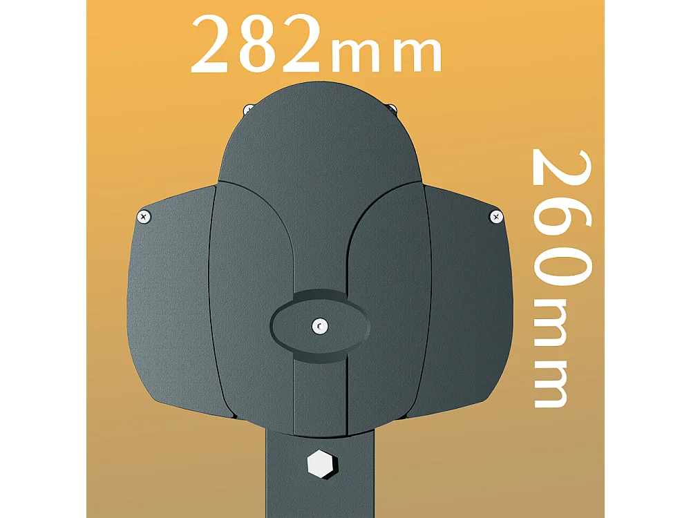 Store double pente ENARGITE 6,00x2x3,00 m Motorisé à Télécommande - Gris - Taupe