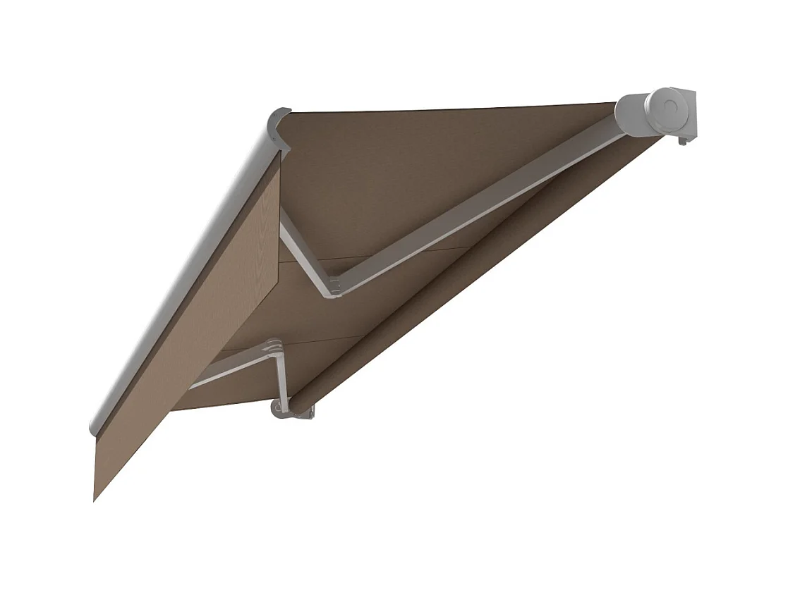 Store loggia AMARITE 3,00x2,00 m Manuelle - Blanc - Taupe