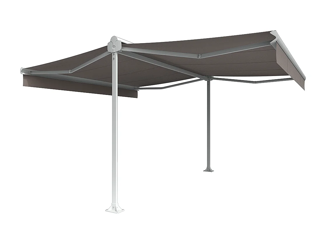 Tenda doppia pendenza ENARGITE 6,00x2x3,00 m Manuale - Bianco - Talpa
