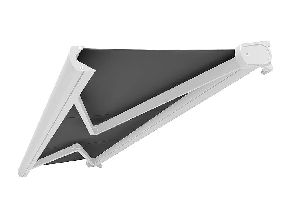 Tenda da sole cassonata CINABRE 3 x 2 m - Manuale - Bianco, telo acrilico grigio scuro