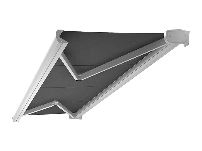 Store banne coffre CINABRE 3,00x2,00 m Manuelle - Blanc - Gris