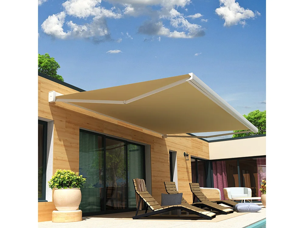 Tenda cassonetto SOA 5,00x3,50 m Manuale - Bianco - Beige
