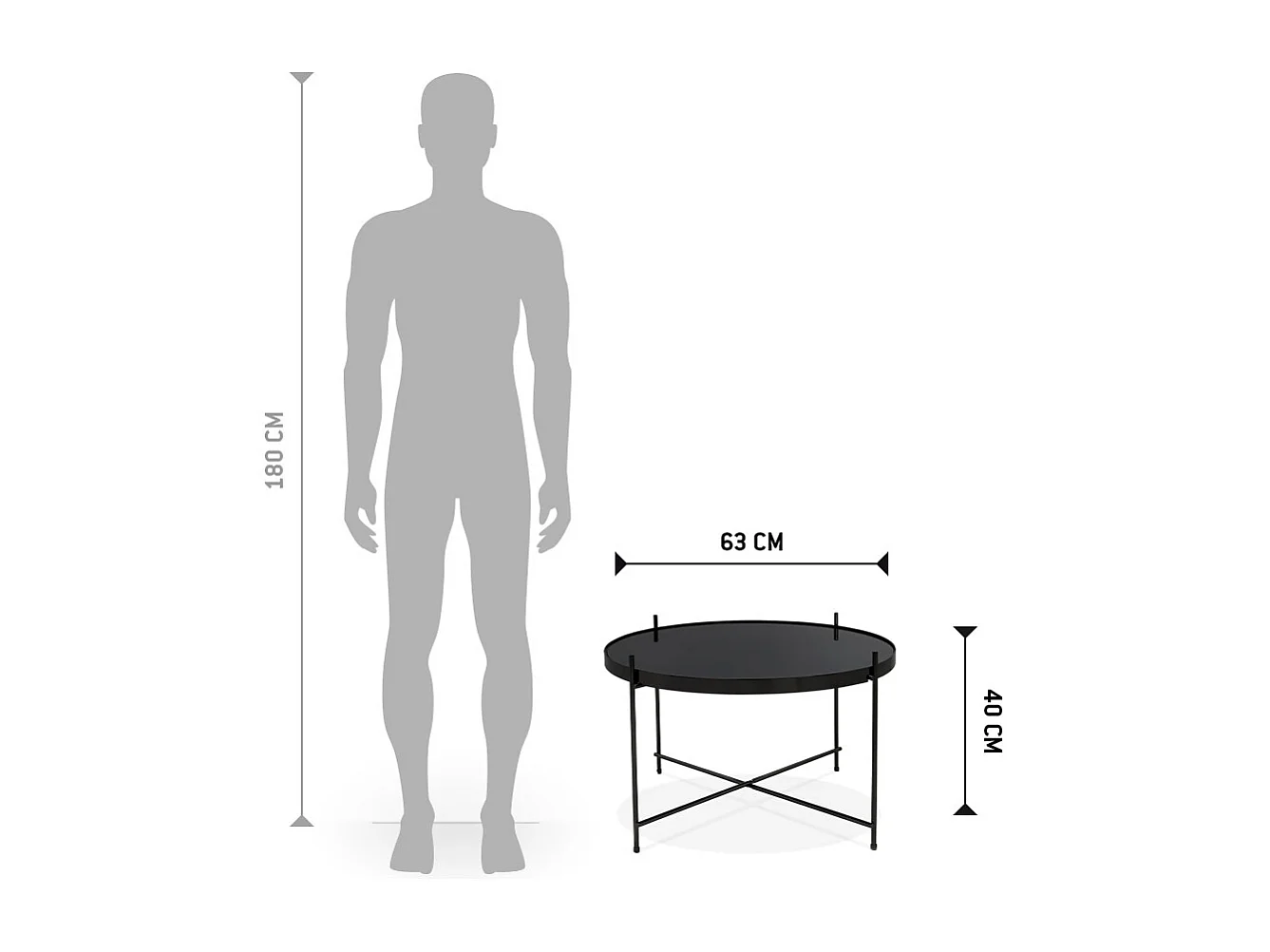 Tavolo basso -KOLOS - Nero - 63x63x40 cm