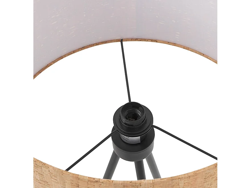 Lampadaire Trépied en Liège "Rene" 145cm Naturel