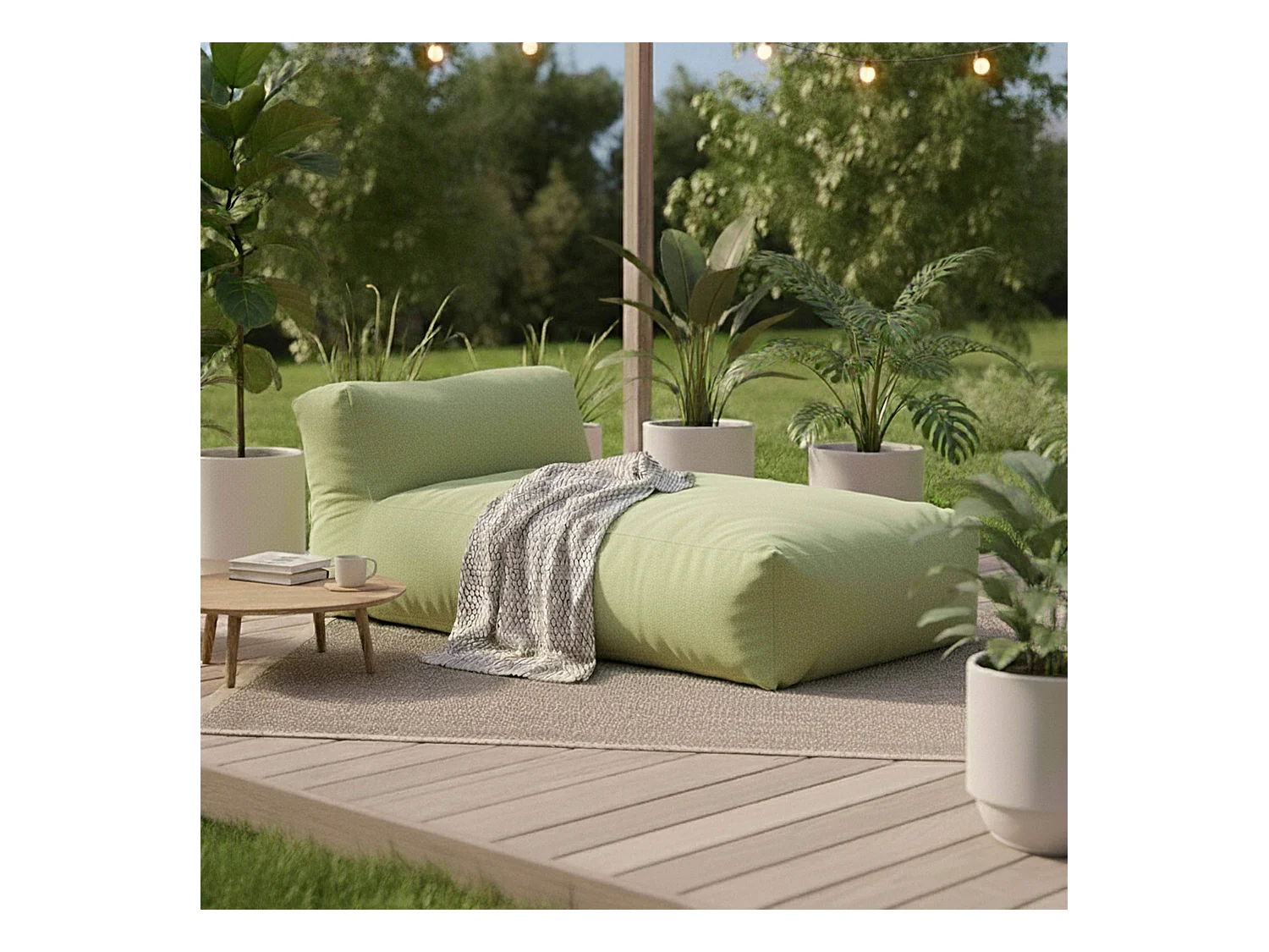 Dagbed voor modulair cactusgroen tuinmeubilair