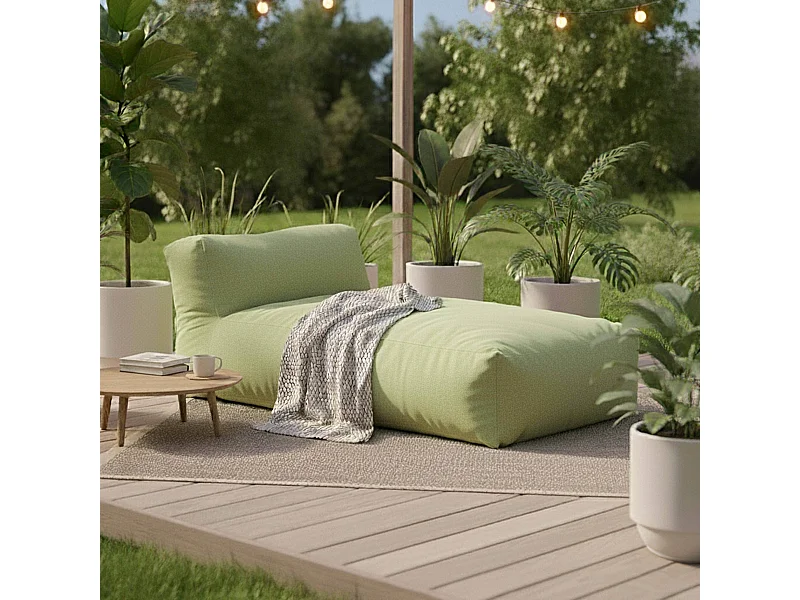 Méridienne pour salon de jardin modulable vert cactus - Mixi
