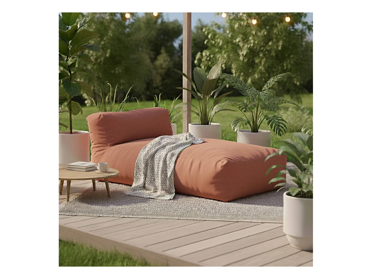 Chaise longue voor modulaire terracotta tuinmeubelen