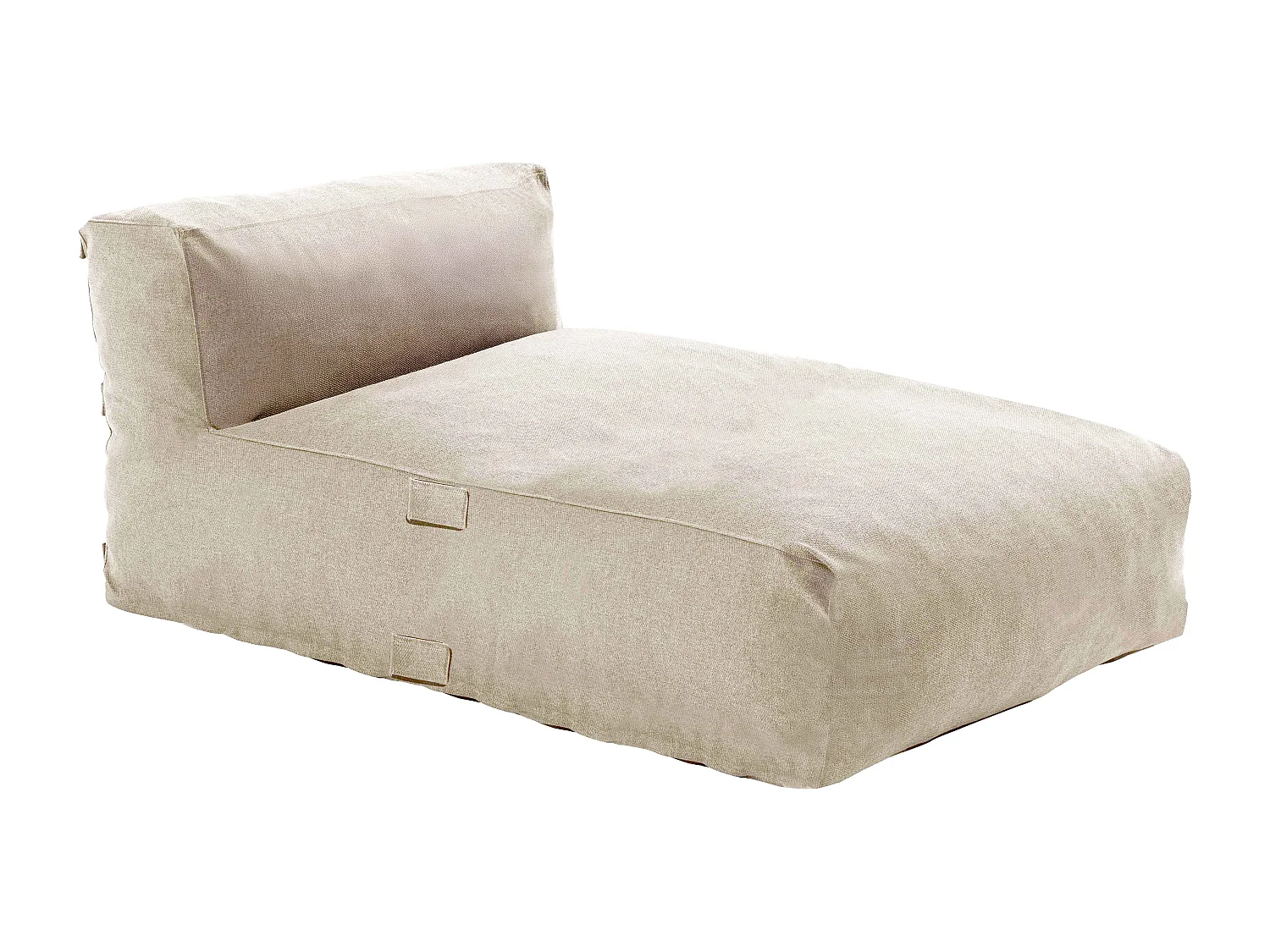 Méridienne pour salon de jardin modulable beige - Mixi