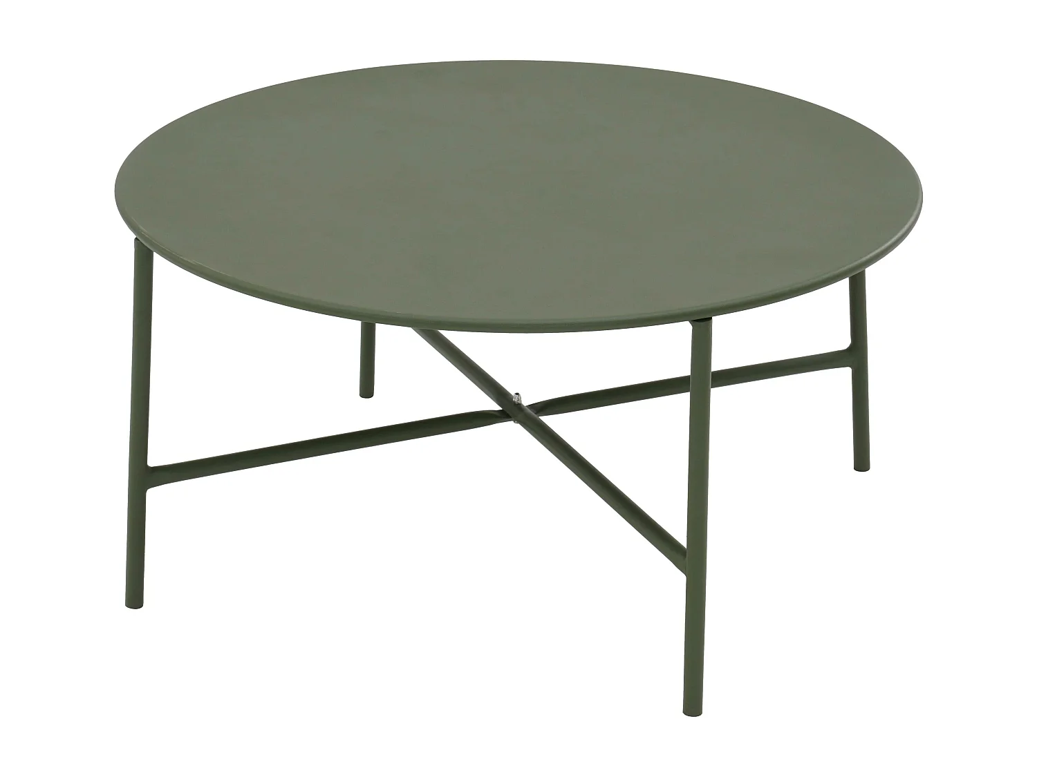 Salon de jardin 4 places en métal vert kaki