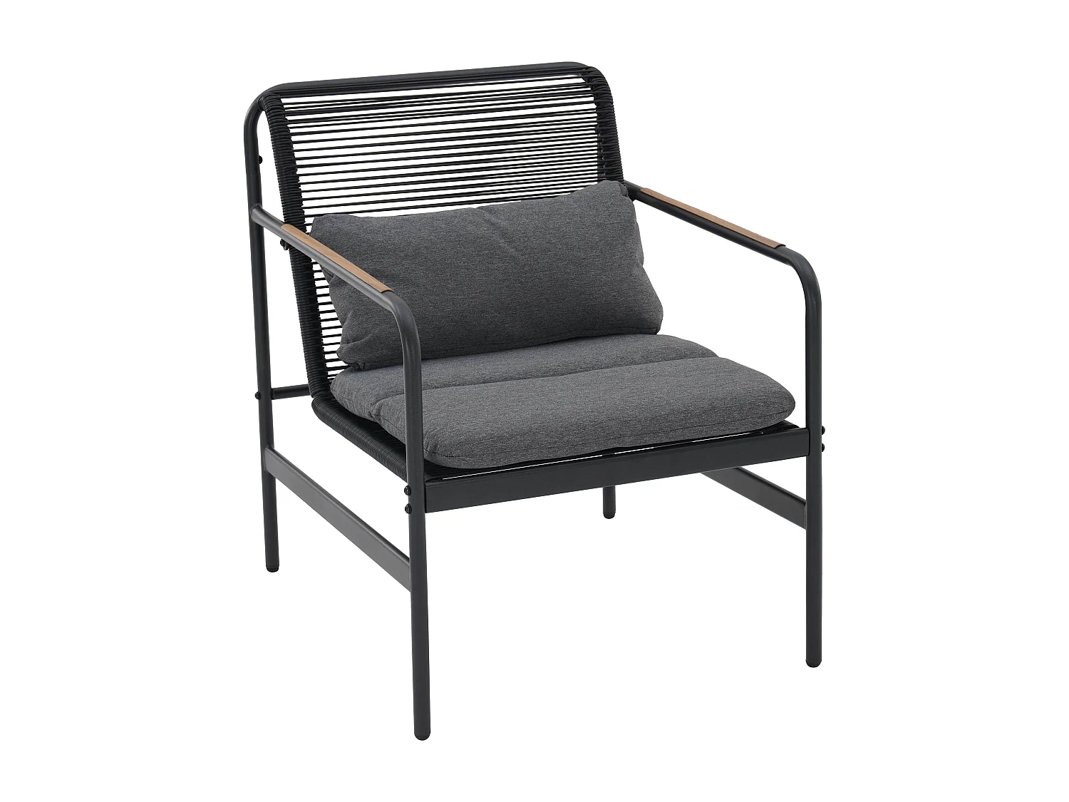 Salon de jardin 4 places en métal noir