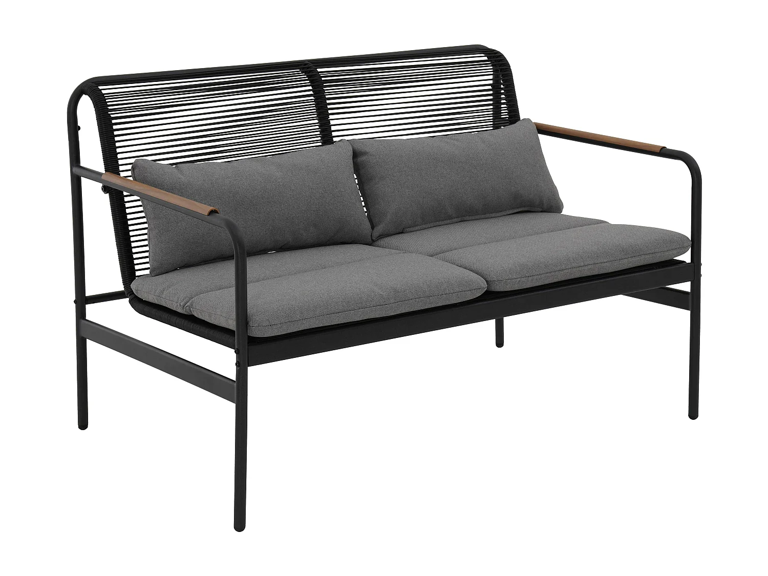 4-zits zwart metalen tuinmeubel