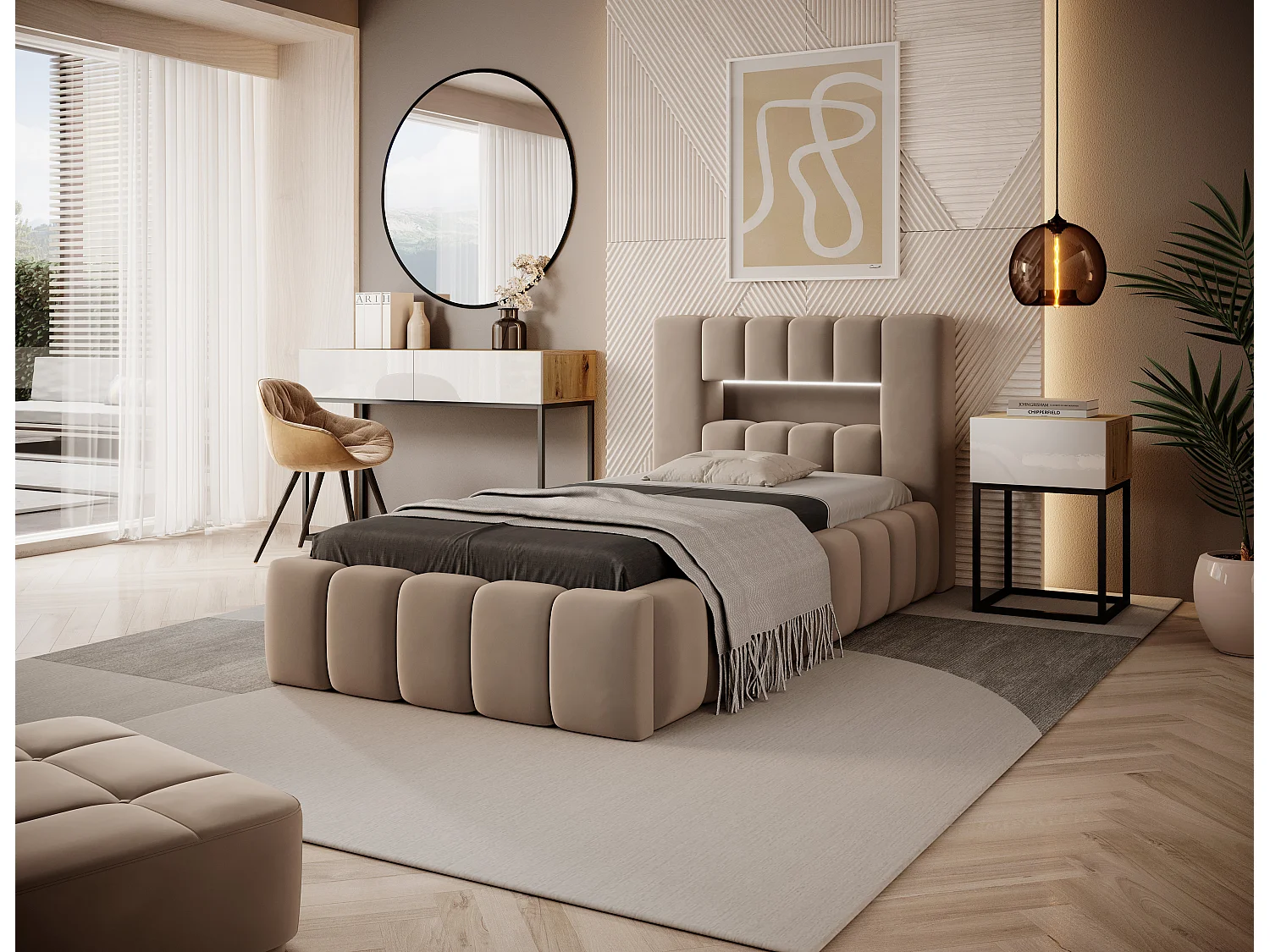 Hero XS/90x200/Stoff-Beige