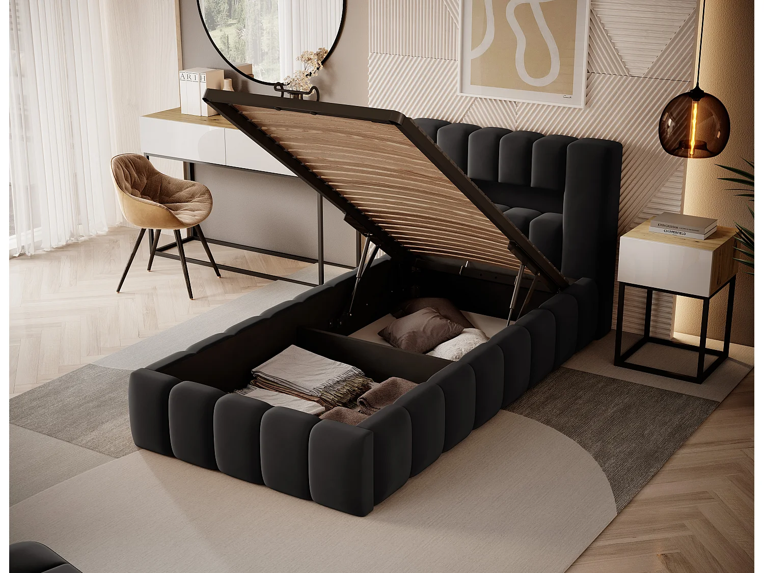 Hero XS/90x200/Stoff-Anthrazit