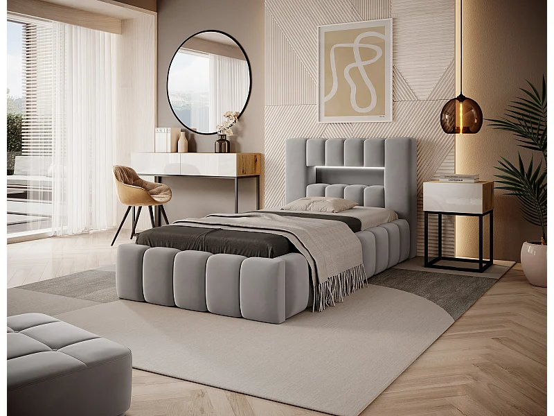 Hero XS/90x200/Tissu/Gris