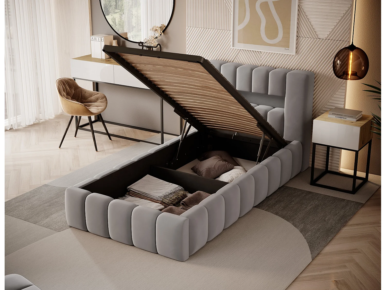 Hero XS/90x200/Stoff-Grau