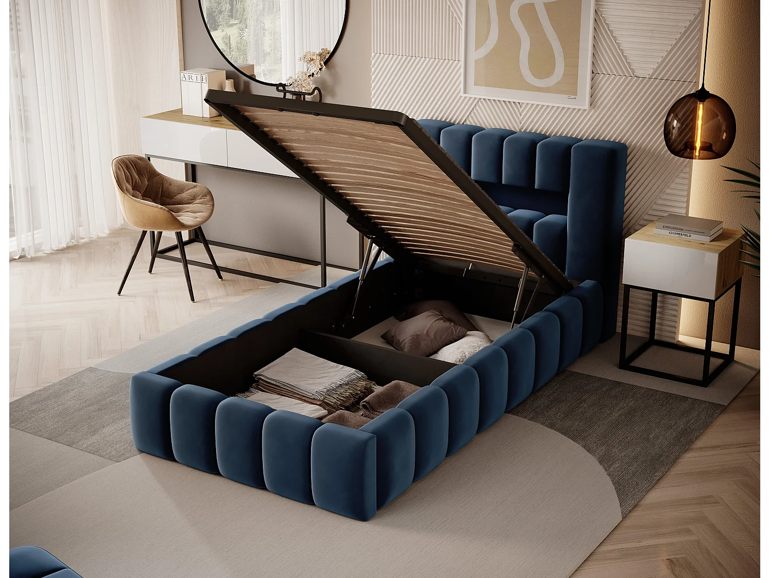 Hero XS/90x200/Stoff-Blau