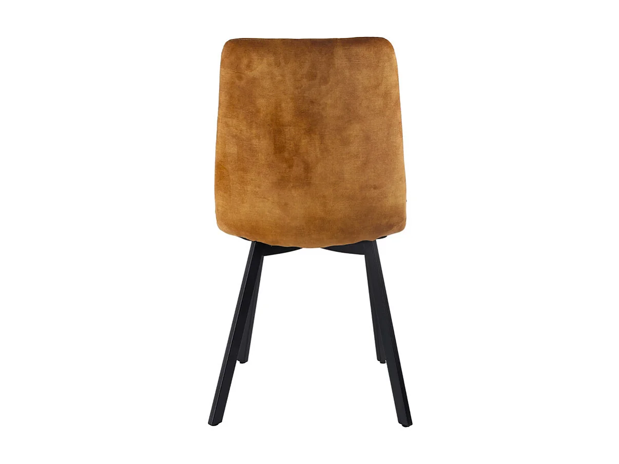 Lot de 2 chaises en velours moutarde avec pieds en métal noir - NAMI 2