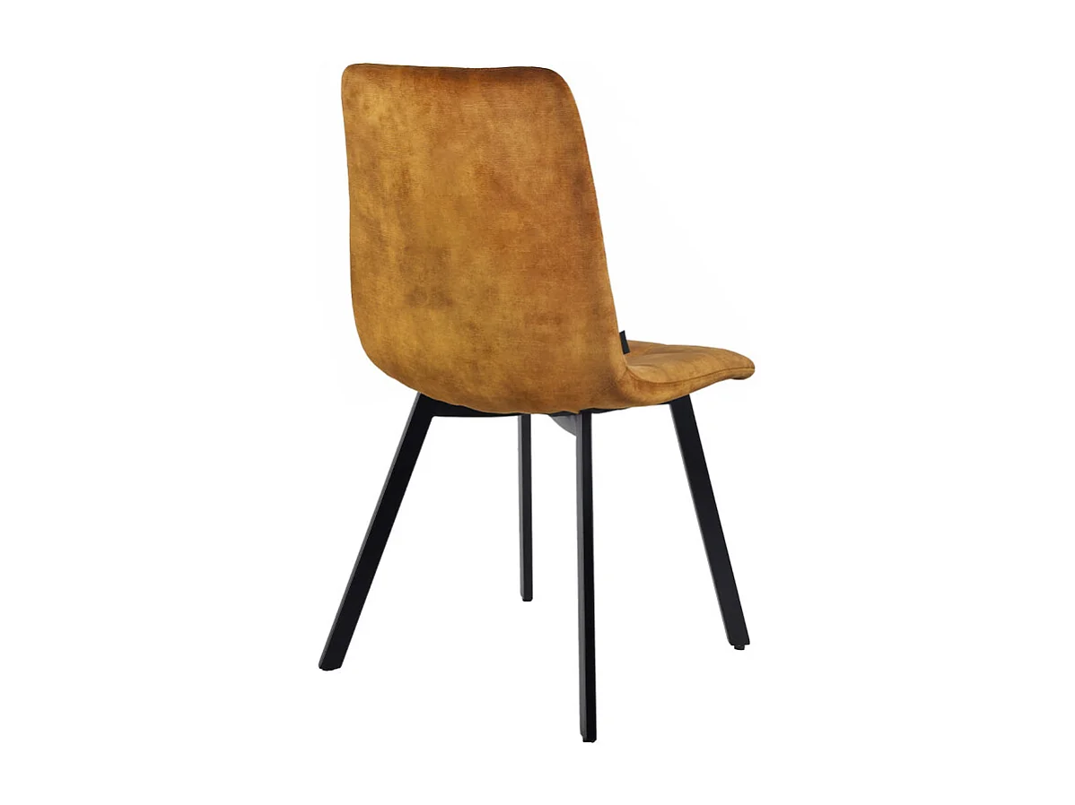 Lot de 2 chaises en velours moutarde avec pieds en métal noir - NAMI 2