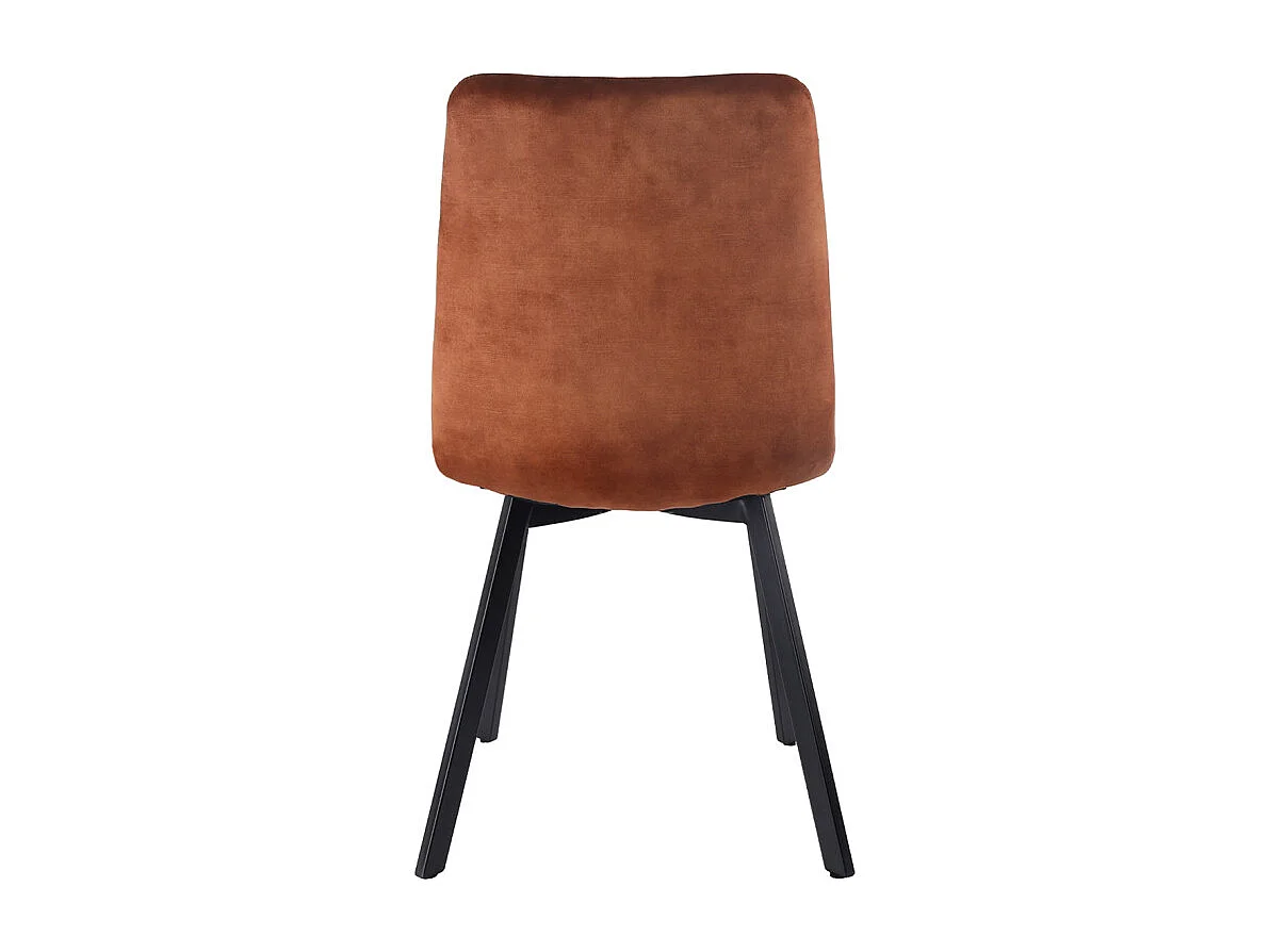 Lot de 2 chaises en velours ocre rouge avec pieds métal noir - NAMI 2