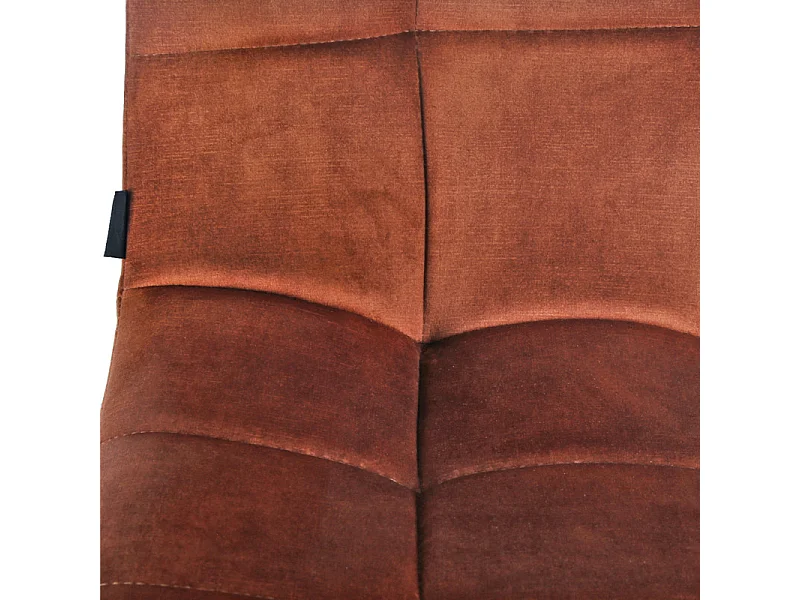 Lot de 2 chaises en velours ocre rouge avec pieds métal noir - NAMI 2