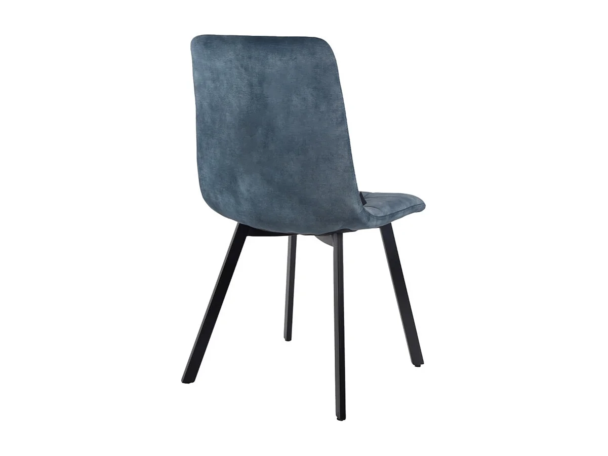 Lot de 2 chaises en velours bleu avec pieds en métal noir - NAMI 2