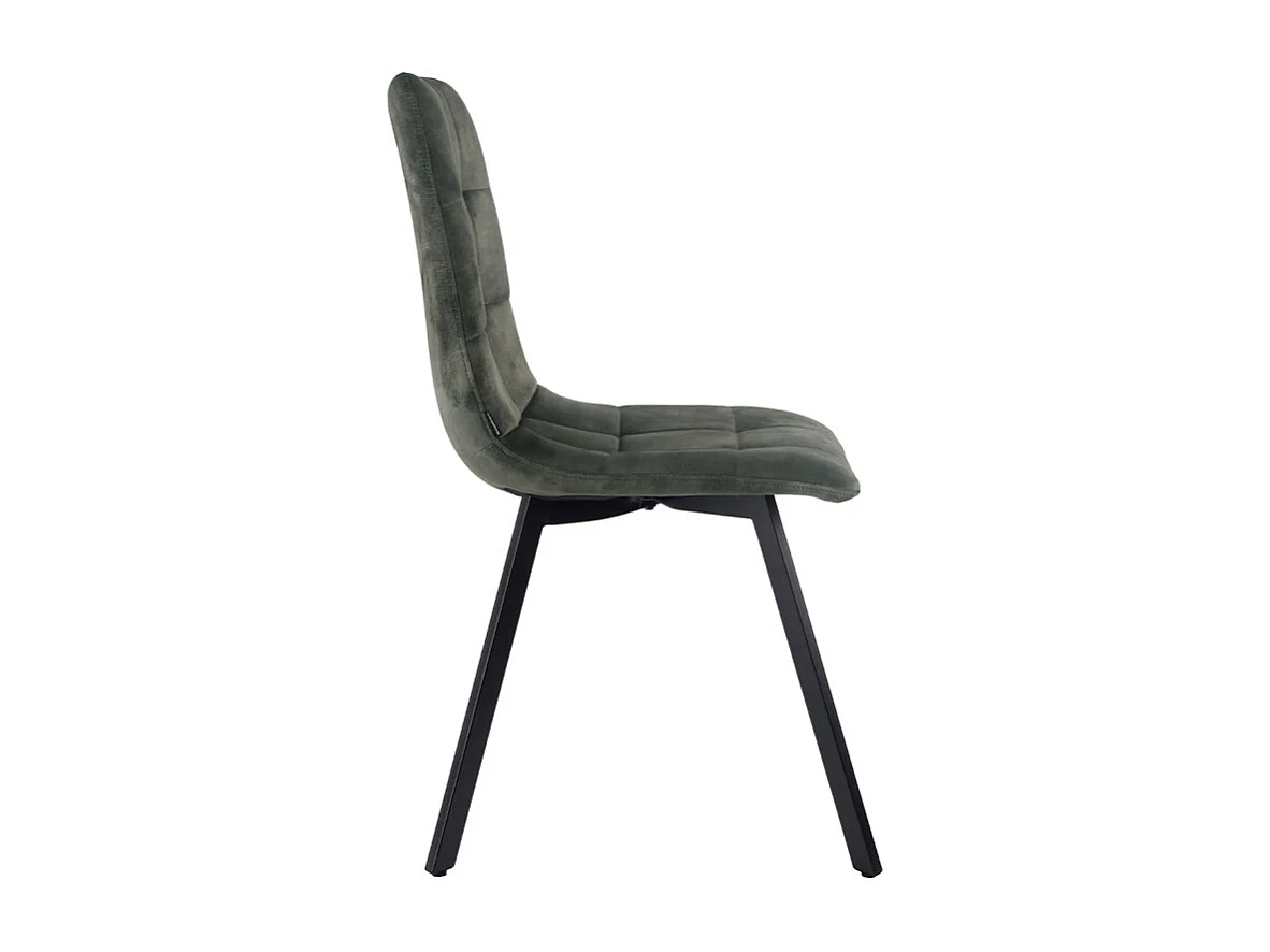 Lot de 2 chaises en velours vert avec pieds en métal noir - NAMI 2