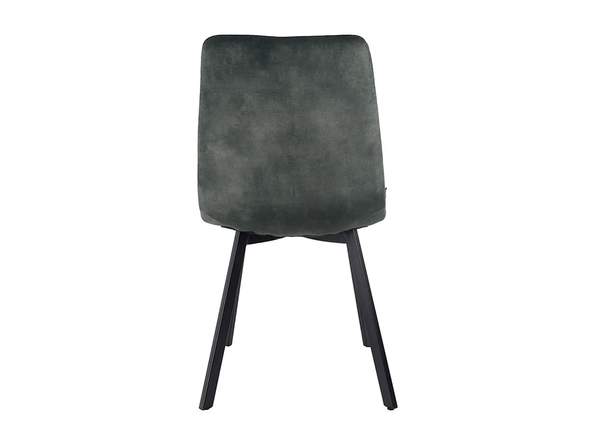 Lot de 2 chaises en velours vert avec pieds en métal noir - NAMI 2