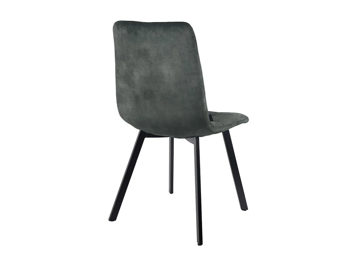 Lot de 2 chaises en velours vert avec pieds en métal noir - NAMI 2