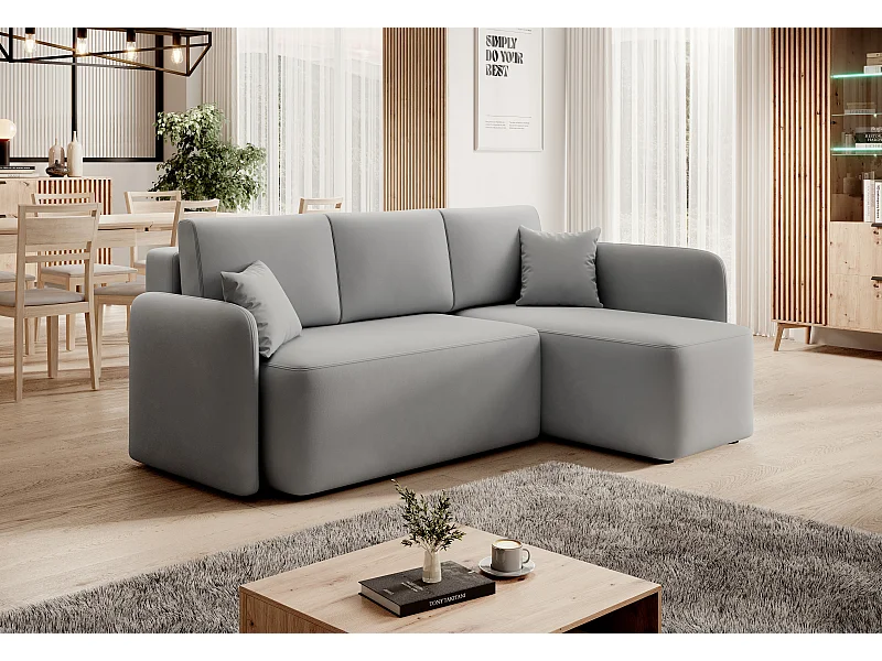 Ecksofa Sergy R/Stoff/Grau