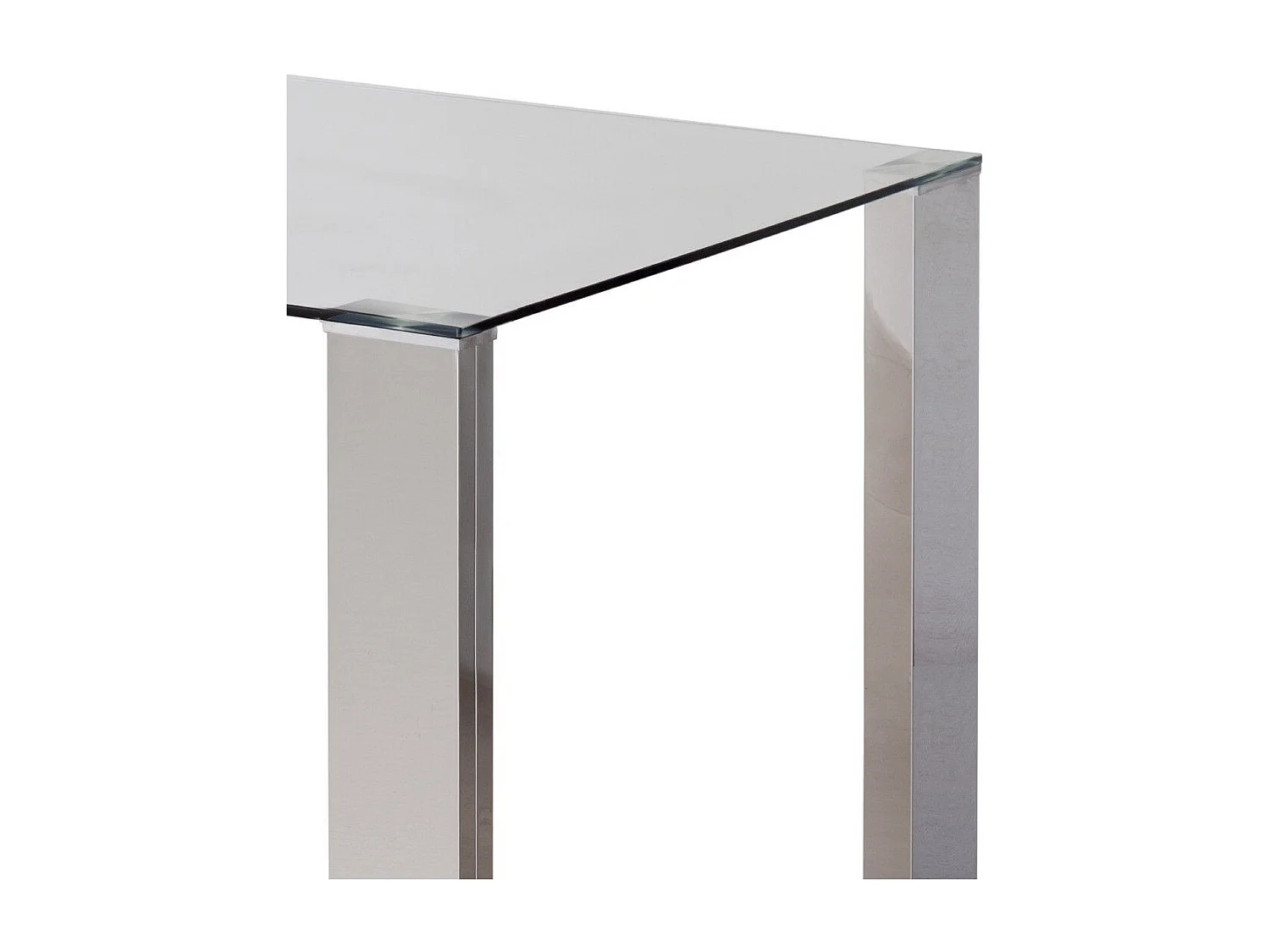 Mesa de salón-comedor rectangular de 140x90x76 cm transparente y patas metálicas Cannes