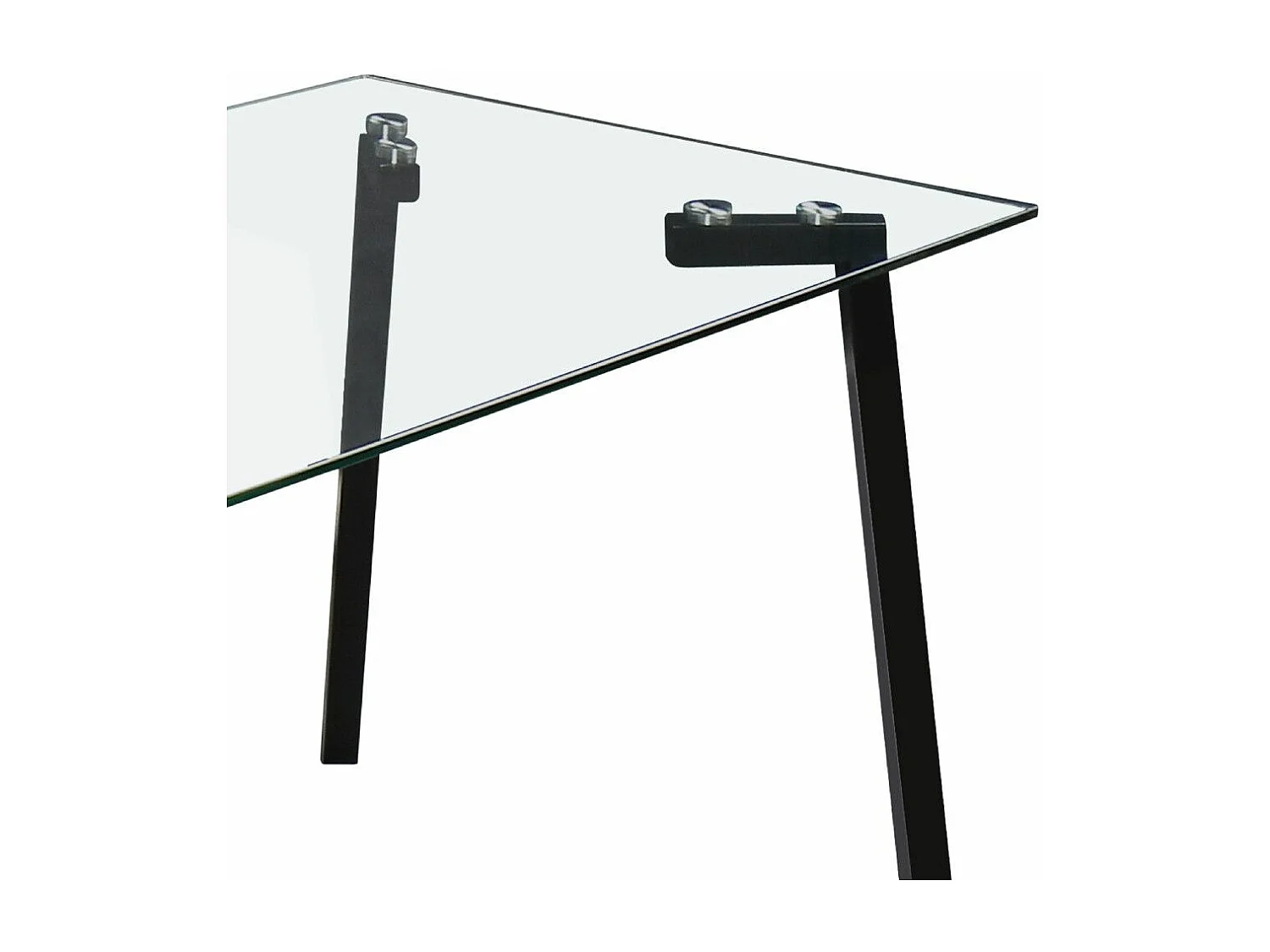 Mesa de comedor de cristal de 75x140x80 cm con patas metálicas en color negro Estocolmo