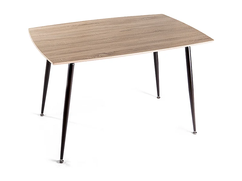 Mesa de comedor de 120x80x75 cm en color roble y patas negras Bratislava