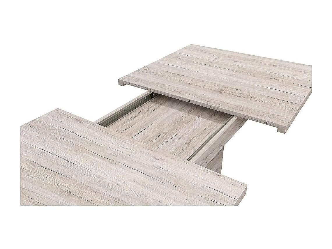 Mesa de comedor extensible de 77x160-200x90 cm de madera oscura con guías metálicas Theo
