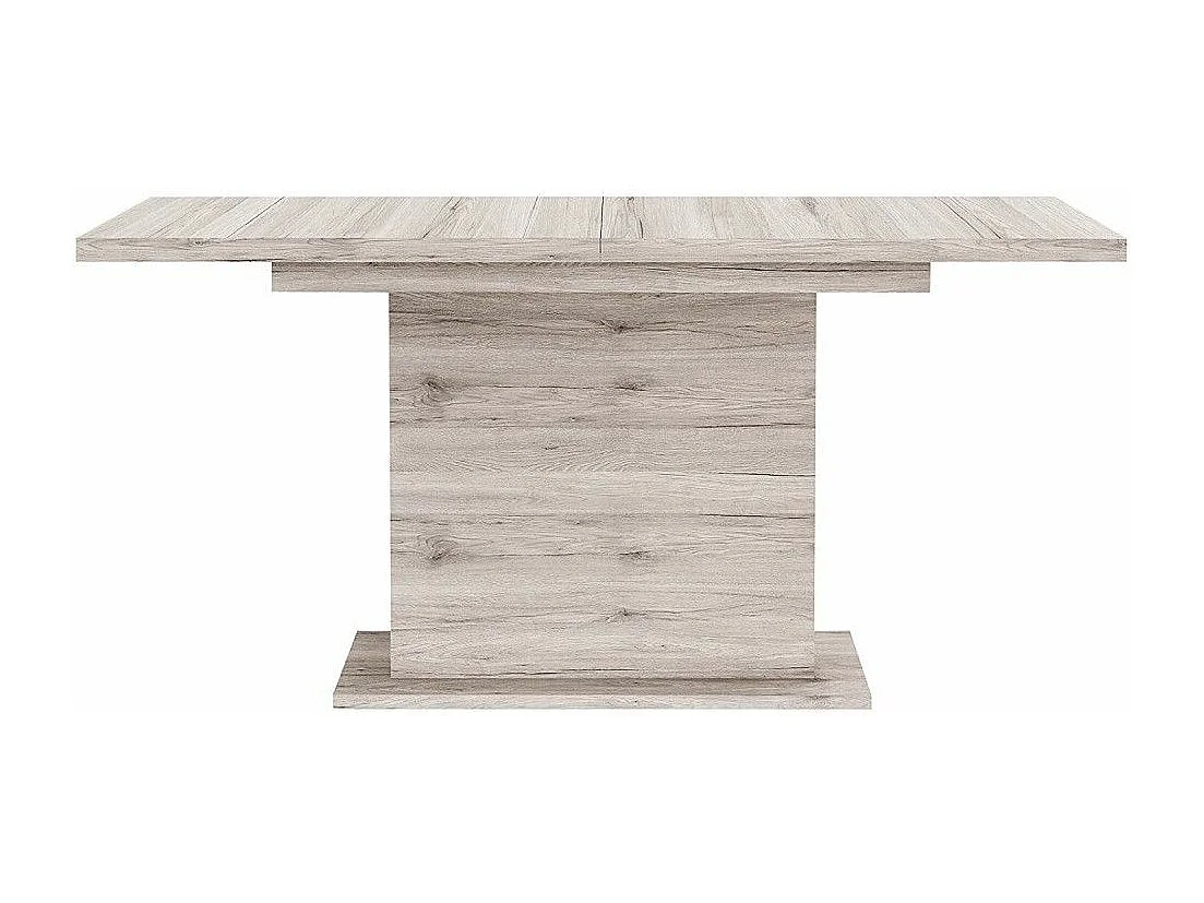 Mesa de comedor extensible de 77x160-200x90 cm de madera oscura con guías metálicas Theo