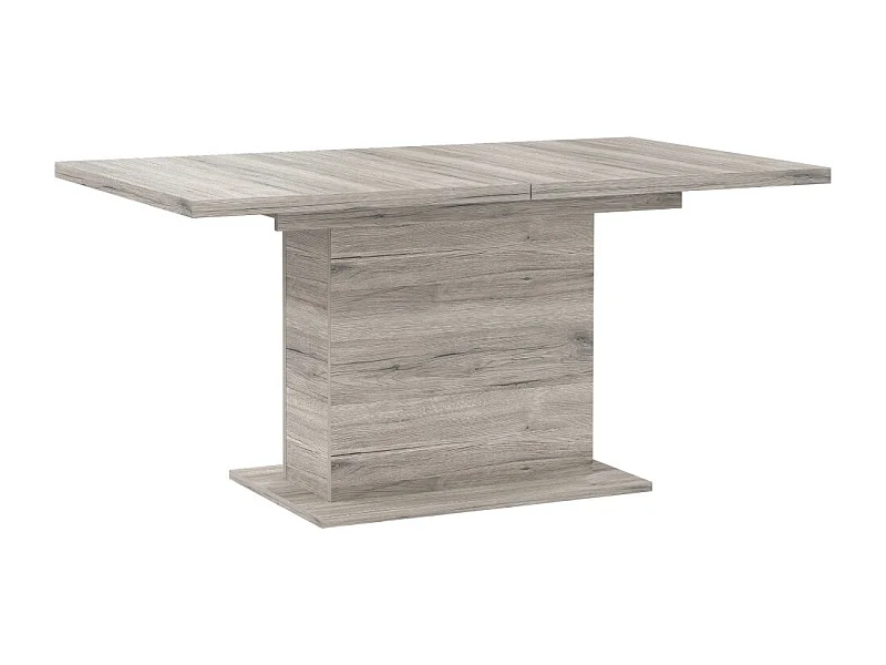 Mesa de comedor extensible de 77x160-200x90 cm de madera oscura con guías metálicas Theo