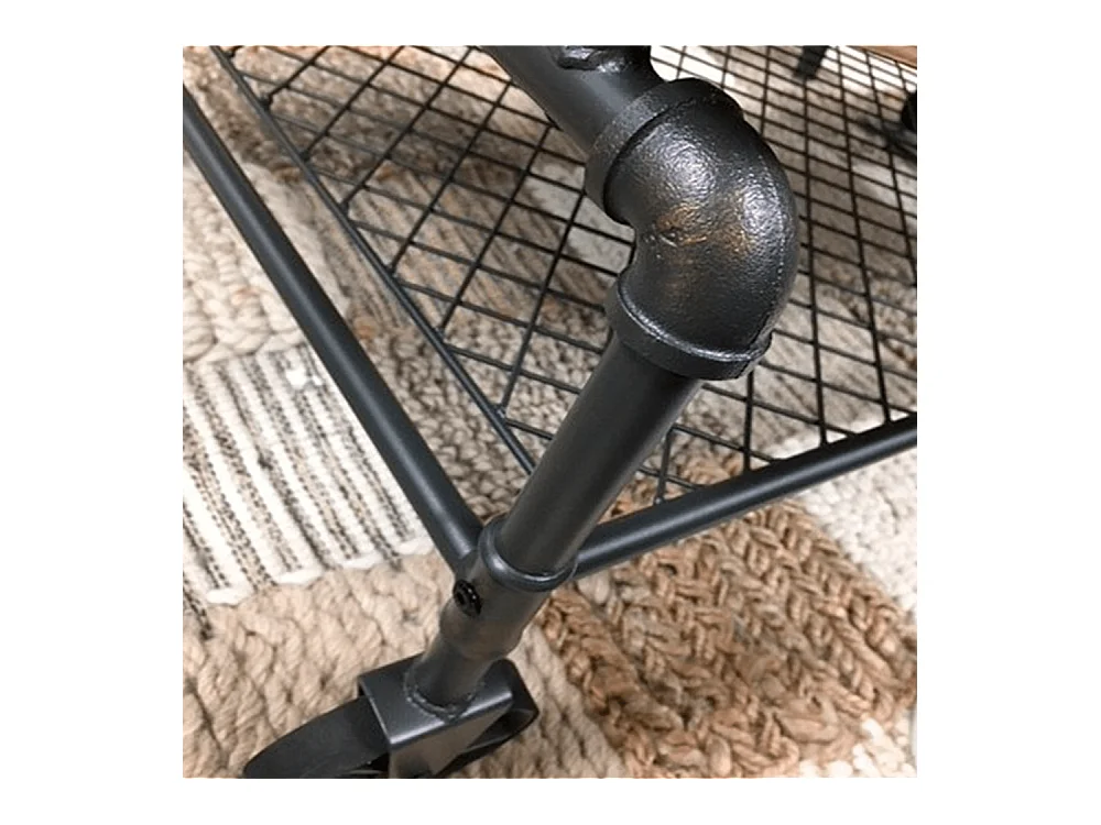 Mesa de centro estilo industrial de 46x126x63 cm en color roble sonoma Rustic