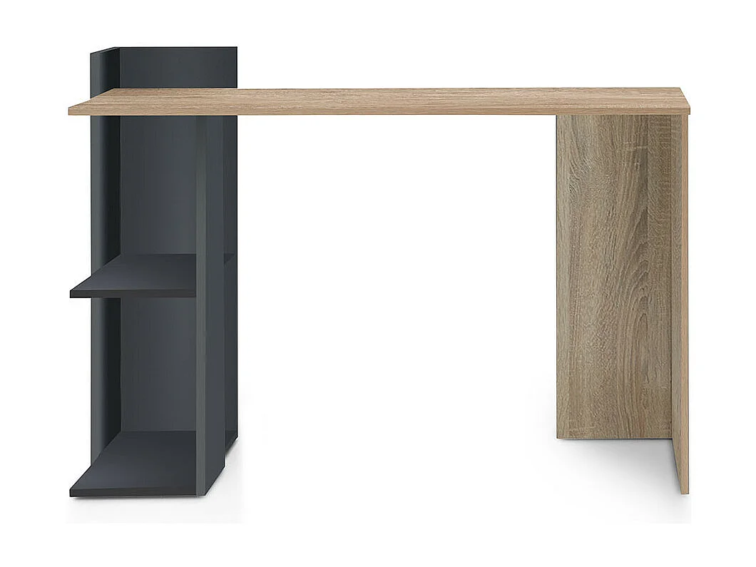 Mesa de escritorio de 120x76x50 cm de estilo industrial en color roble y antracita Tokio