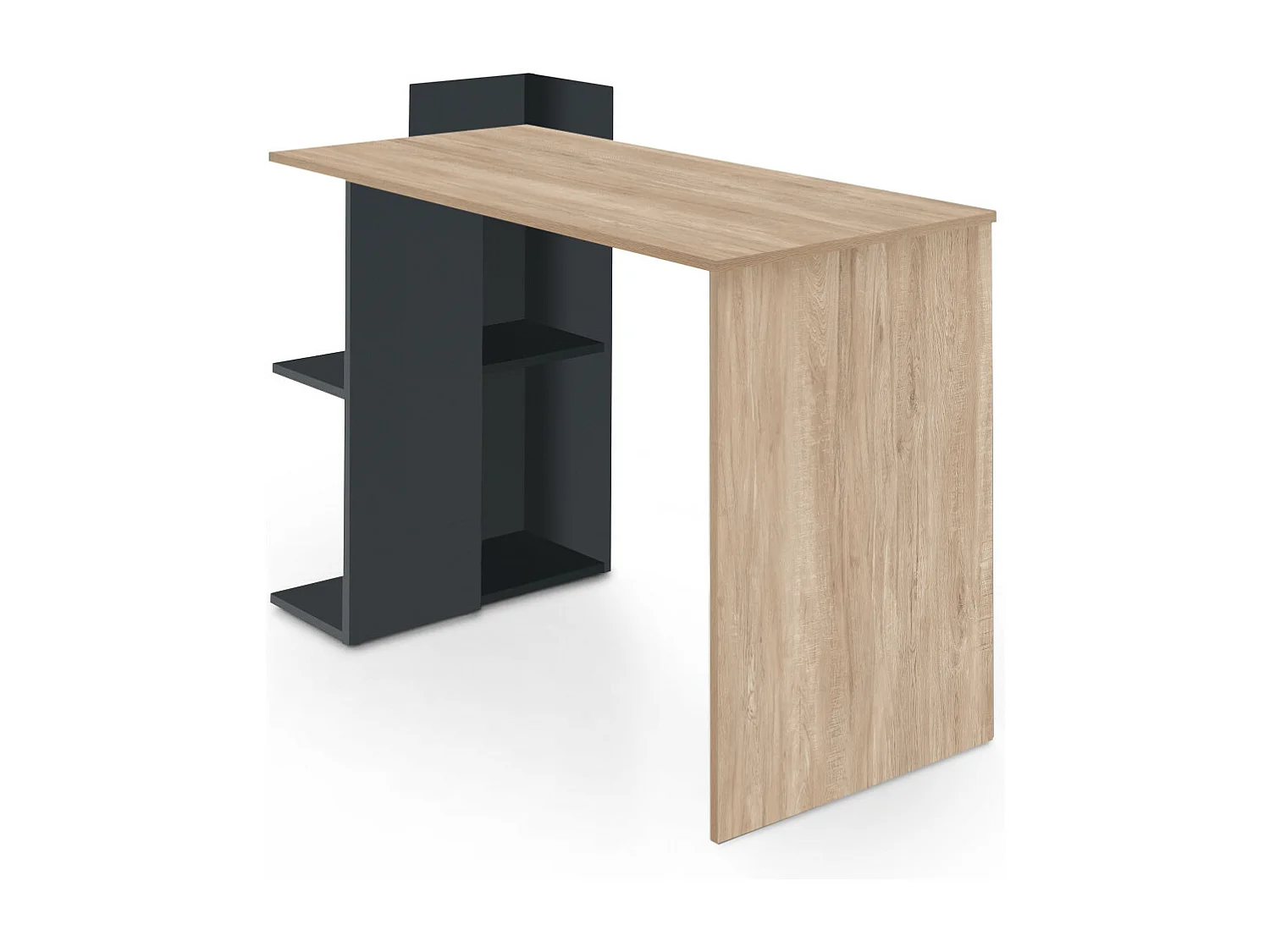 Mesa de escritorio de 120x76x50 cm de estilo industrial en color roble y antracita Tokio