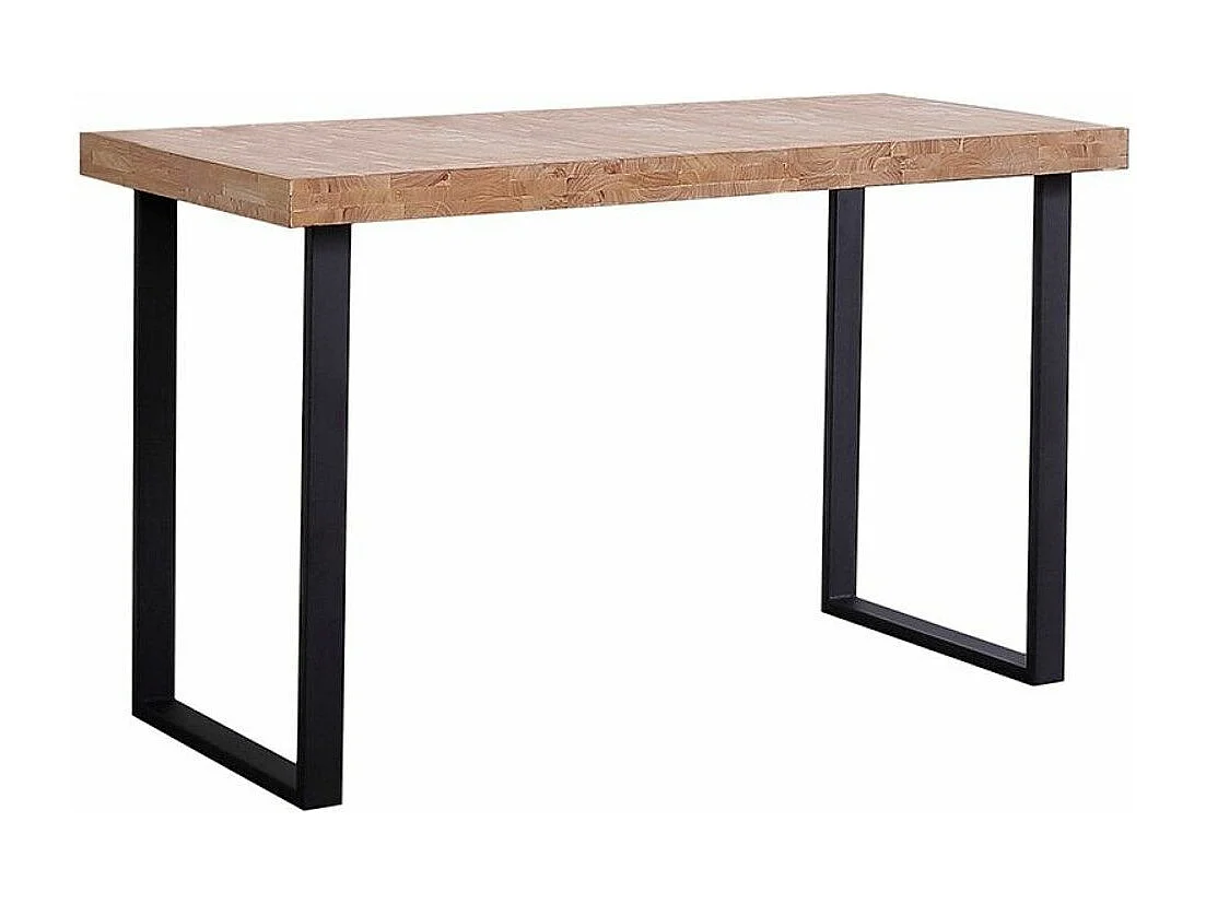 Mesa de estudio estilo industrial de 120x60x73 cm de madera y patas negras Darek