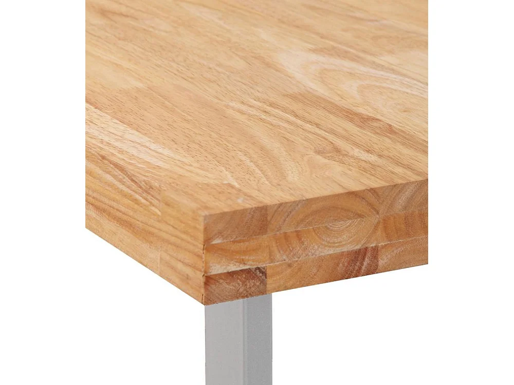 Mesa de estudio estilo industrial de 120x60x73 cm de madera y patas blancas Darek