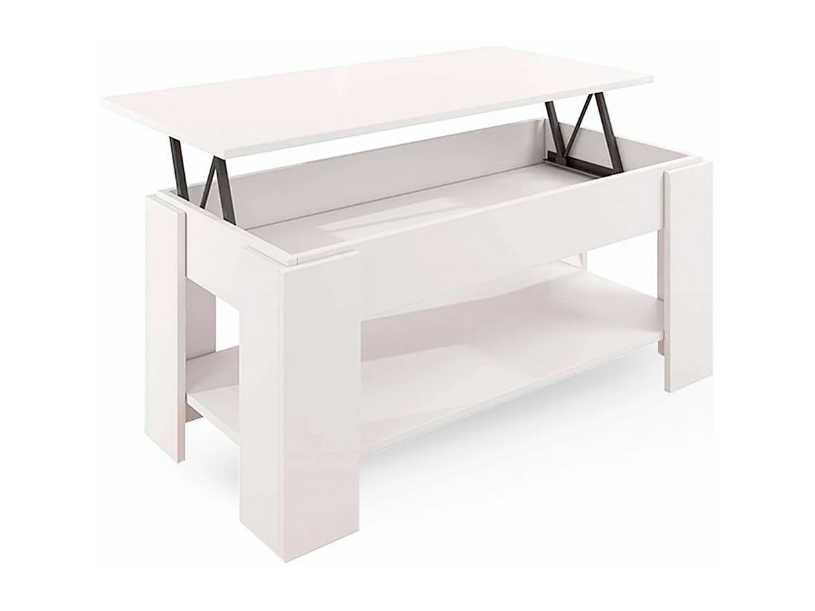 Mesa de centro elevable de 100x43x50 cm de estilo moderno en color blanco Premier 3