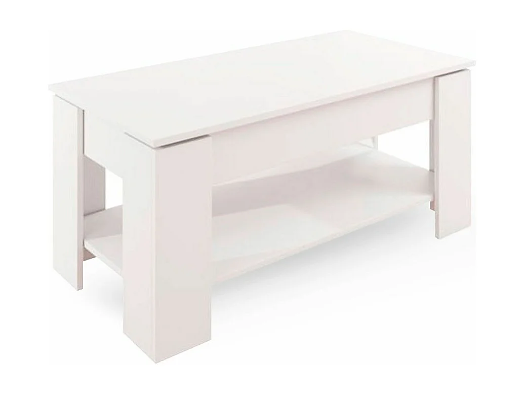 Mesa de centro elevable de 100x43x50 cm de estilo moderno en color blanco Premier 3