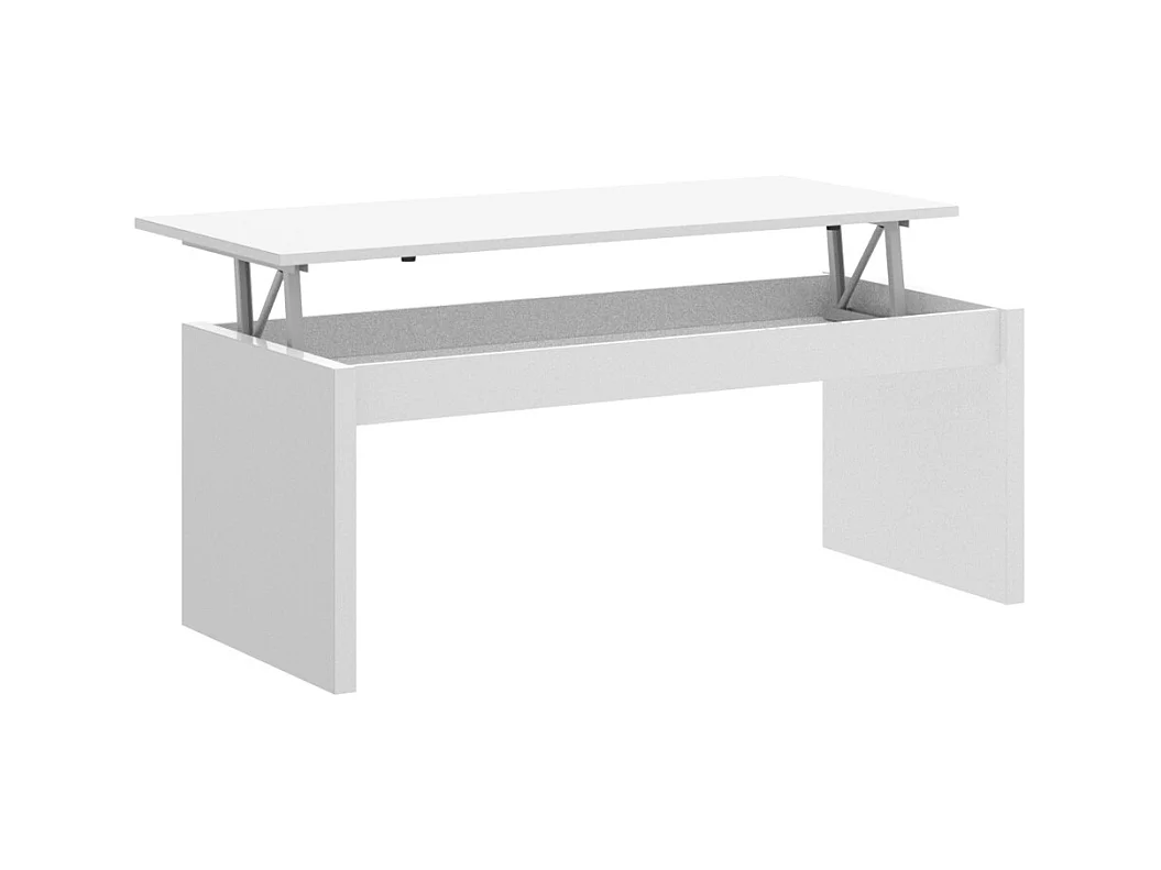 Mesa de centro elevable de 100x45x50 cm de estilo moderno en color blanco Premier